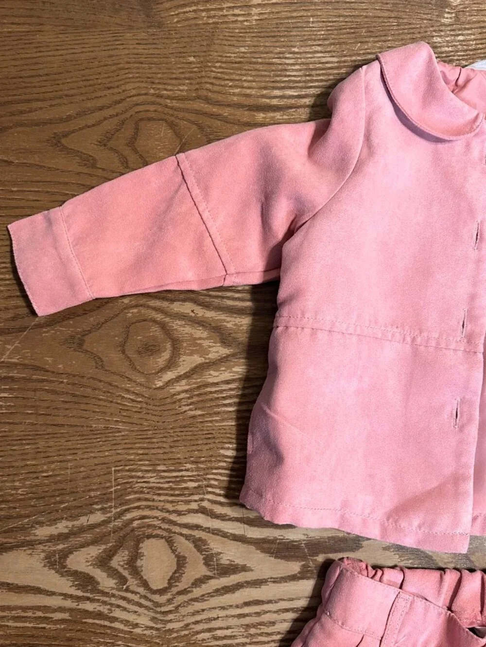 H&M Girls Pink Faux Suede Jacket & Shorts Matching Set 2T